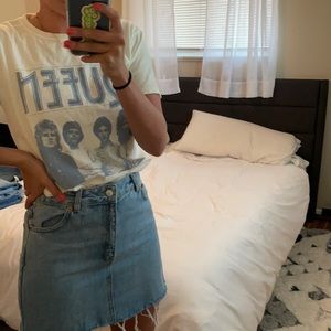 Top shop denim skirt